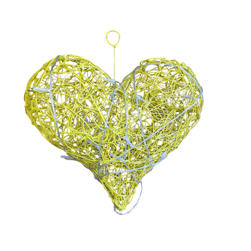 Yellow Wire Heart (25cm)