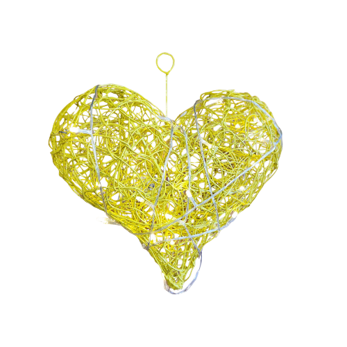 Yellow Wire Heart (25cm)