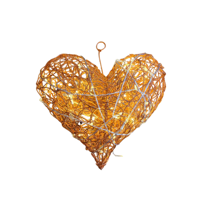 Orange Wire Heart (25cm)
