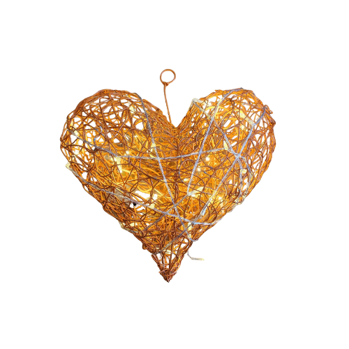 Orange Wire Heart (25cm)