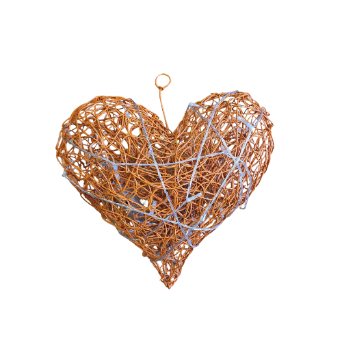 Orange Wire Heart (25cm)