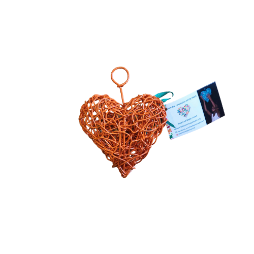 Orange Wire Heart (10cm)