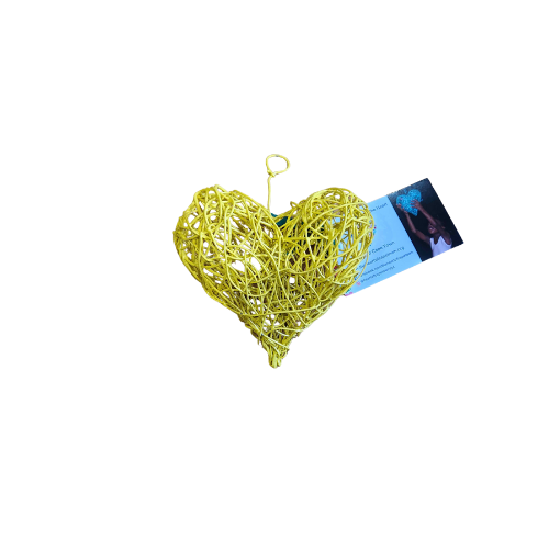 Yellow Wire Heart (10cm)